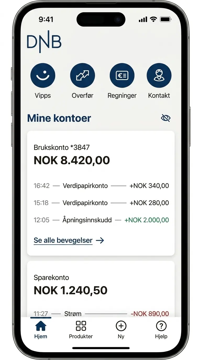 DNB-app skjermbilde